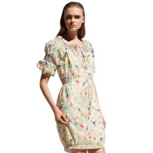 H&M x Mathew Williamson Dress w Front Tassels and Parrot Floral Print